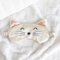 White Cat Face Satin Eye Mask
