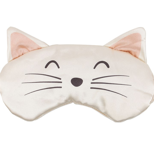 White Cat Face Satin Eye Mask